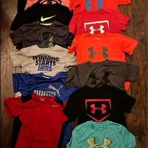 COPY - Boys Size L  12 shirt lot - under armor, spyder, Nike, puma